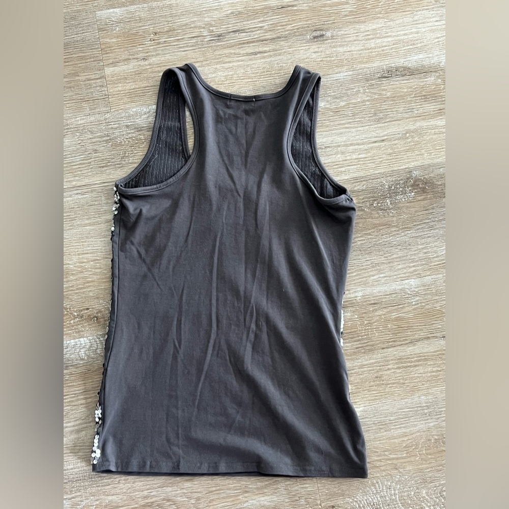 Silver Sequin Racerback Tank Large - Picture 5 of 5